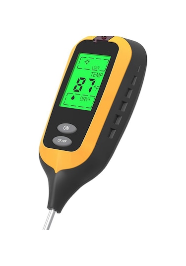 Toprak Ph Ölçer Toprak Nem Ölçer 4'ü 1 Arada Toprak Test Cihazı Nem Işık Ph Sıcaklık Çimler Çiftlik Bitkileri Otlar