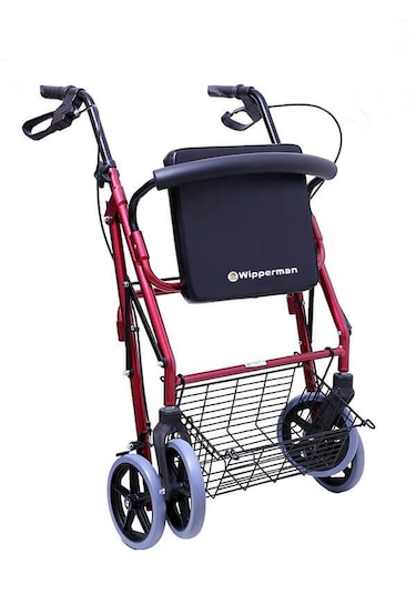 Tekerlekli Katlanır Sepetli Rolatör Walker Yürüteç