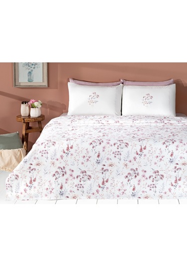 Madame Coco Fantina Tek Kişilik Baskılı Pike Takımı Pba-252tek Kişilik-mürdüm