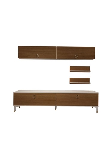 Decoraktiv Eko 5 Mdf Std Gold Tv Ünitesi Tv Sehpası Beyaz - Ceviz