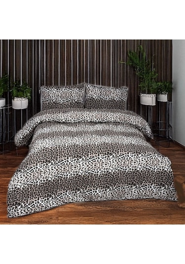 Doğal Leopar Desenli Nevresim Takımı Çift Kişilik, %100 Pamuk, Yumuşak Dokulu Çok Renkli