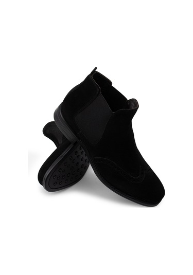 Deery Hakiki Süet Siyah Erkek Chelsea Bot - 01622msyhc12