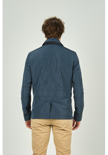 Daynax Erkek Çift Yaka Detaylı Düğme Kapamalı Ceket Mont 4900 Indigo Indigo İndigo