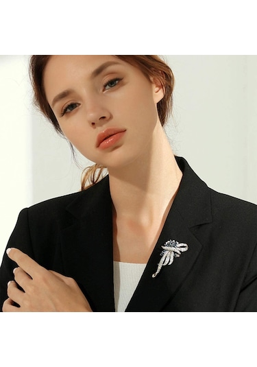 Gümüş Kadınlar, Kızlar, Bayanlar Ve Erkekler İçin Kristal Broş Fantezi Vintage Stil Çiçek Broş Pin