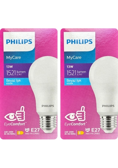 Philips 13w 100w 6500k Beyaz Işık E27 Duylu Led Ampul 2 Adet