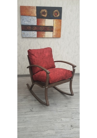 Emideco Ahşap Sallanır Koltuk Sandalye Demonte Bahçe Salon Koltuğu