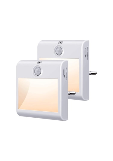 Didadodo Tcherchı 2'li Hareket Sensörlü Priz Gece Lambası Led, Gece Işığı Beyaz