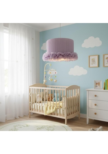 Tütü Bebe Mavisi Çocuk Sarkıt Avize Mor