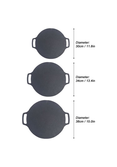 Kosona 30cm Çok Amaçlı Teflonlu Mangal Tepsisi: İç/ Dış Mekan, Elektrikli Ocak Uyumlu, Kalın Alüminyum, Kolay Temizleme Siyah