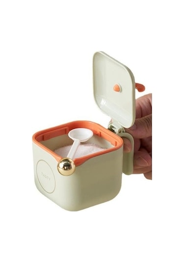 Createtech Faydalı Sızdırmaz Plastik Tuz Baharat Çeşni Mutfak Kavanoz Tedarik Seti Türkçe Yeşil