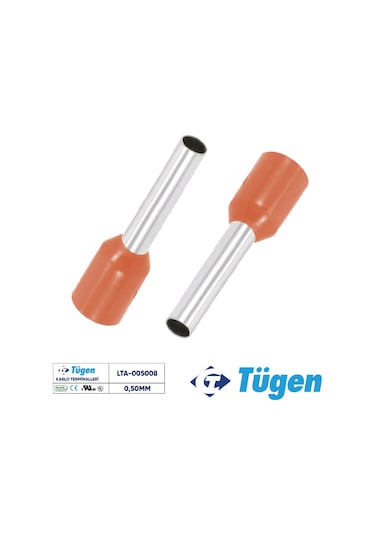 Tügen 0,50mm İzoleli Yüksük Turuncu 1 Kutu 1000 Adet