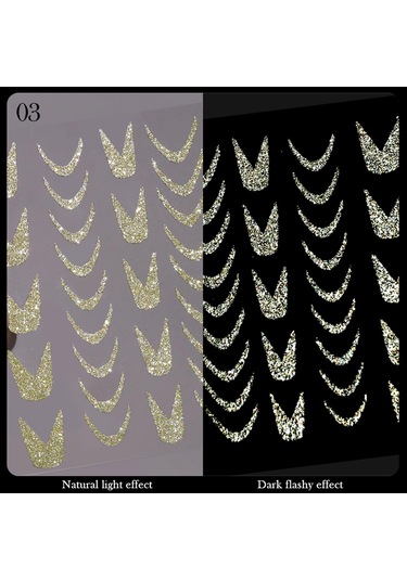3d Reflektif Efekt Nail Art Sticker Model - 3 55881-3