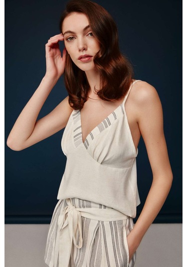 Bonnie&Clyde - Kadın Ekru Viskon Şort Takımı  30002 Ekru