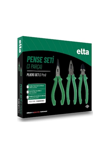 Elta 3 Parça Pense Seti 180 Mm Pense 160 Mm Yan Keski 160 Mm Kargaburun 13000005652 Set 3 Parça