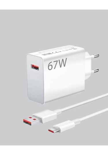 67 Watt Ultra Hızlı Şarj Adaptörü Redmi 9 10 12c Uyumlu Renkli