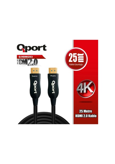 Qport Q-hdmı253 Hdmı 2.0 V Altın Uçlu Kablo 25 Mt