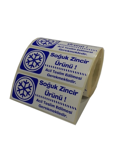 Soğuk Zincir Etiketi Soğuk Zincir Kargo Ürün Uyarı Etiketi 100 Ad