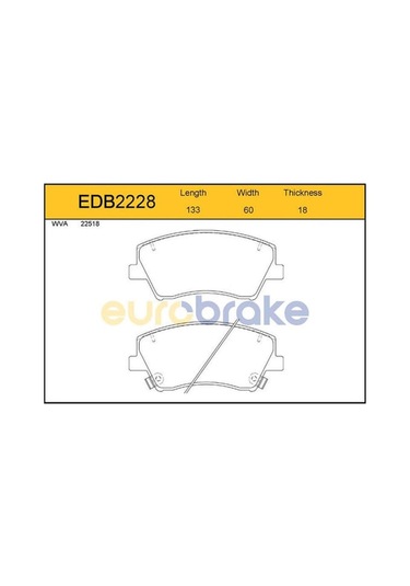 EUROBRAKE EDB2228 Ön Balata Hyundai Elantra 17 Gdb2203- -Lp3264