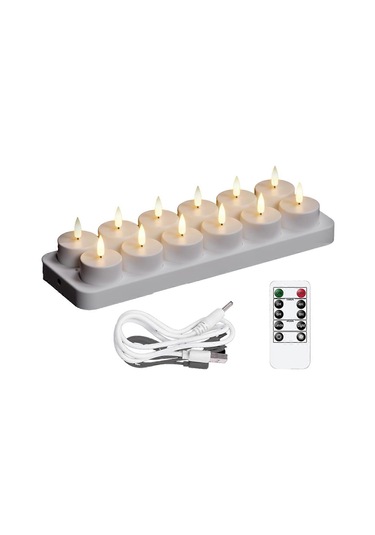 Şarj Edilebilir Isı Mumları, Uzaktan Kumandalı Ve Şarj Tabanlı 12 Adet Şarj Edilebilir Mum, Led Alevsiz Diğer