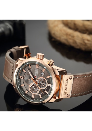 Curren Erkek Moda Pu Deri Spor Kol Saati Günlük Saat Lüks Suya Dayanıklı Kuvars Saat 3 Diğer