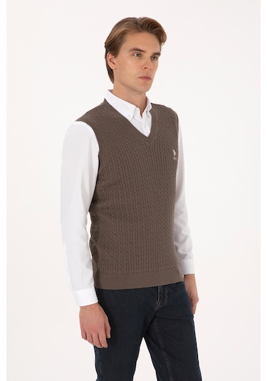 U.s. Polo Assn. Erkek Vizon Süveter 50318160-vr052 Vızon