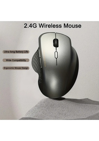 Besthome1 2 4g Ergonomik Grey Fare Oyun Ofis Uyumlu Pil Optik Sensör Rahat Tutuş Windows 10 Kullanımı İçin -