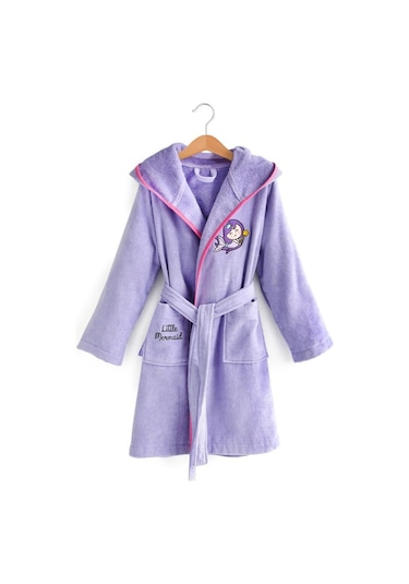 Milk&moo Kadife Çocuk Bornoz Küçük Deniz Kızı 5-6 Yaş