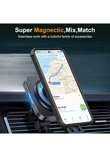 Samsung Galaxy S25 / S24 Kılıfı Magsafe Döndürülebilir Halka Ayaklı Tpu + Pc Telefon Kılıfı İle Uyumlu Siyah