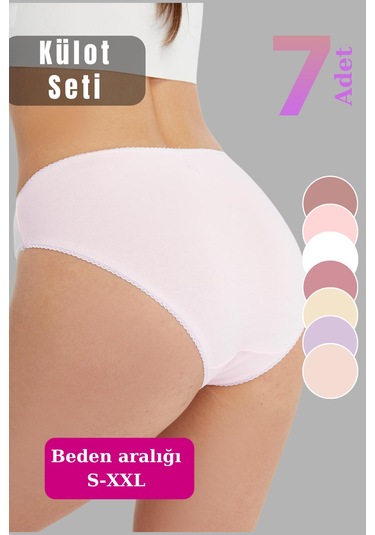Kadın Külot Slip Külot Pamuklu Likralı-pmr19 Renkli