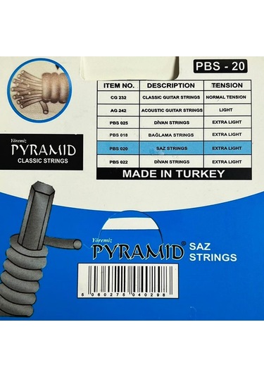Pyramid Pbs-020 Uzun Sap Bağlama Teli Takımı 3 Paket