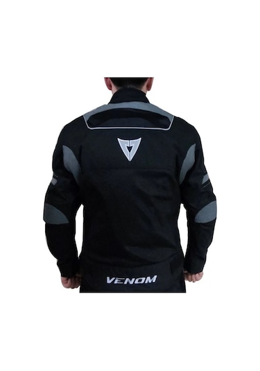 Venom Spin Motosiklet Montu Siyah-gri Motorcu Montu