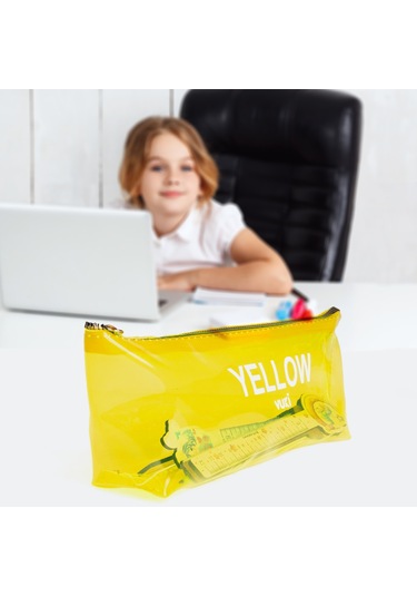 Vukı Seffaf Kalem Cantası Ucgen Sarı Vk-0115-05