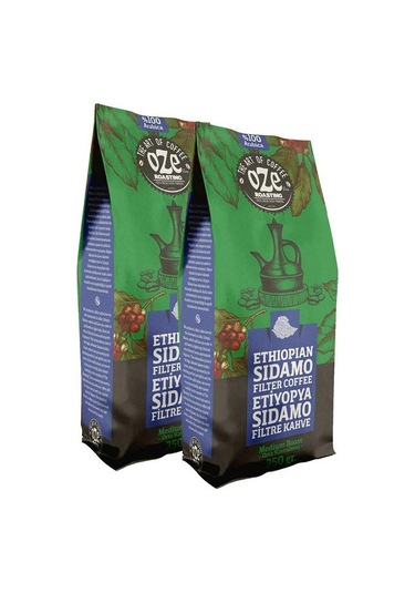 Oze Ethiopian Sidamo Filtre Kahve 2 x 250 G Makine Kağıt Filtre Metal Filtre