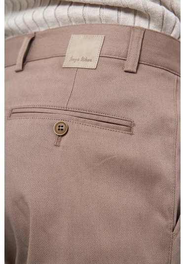 Bej Düz Armürlü Pamuklu Yan Cep Comfort Fit Casual Pantolon 1003245164 Bej