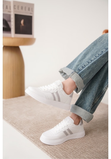 Daxors D163 Günlük Ortopedik Kadın Sneaker Spor Ayakkabı Gri