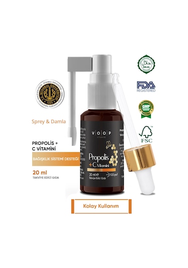 Voop Propolis + C Vitamini Sprey-Damla 20 ML