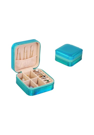 Chavin Mavi Seyahat Yüzük Küpe Kolye Takı Kutusu St1-67mv Mavi