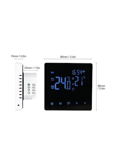 Reedark Akıllı Su Isıtma Termostati: Wifi Uzak Kontrol, Lcd Dokunmatik Ekran, Haftalık Programlama, Beyaz