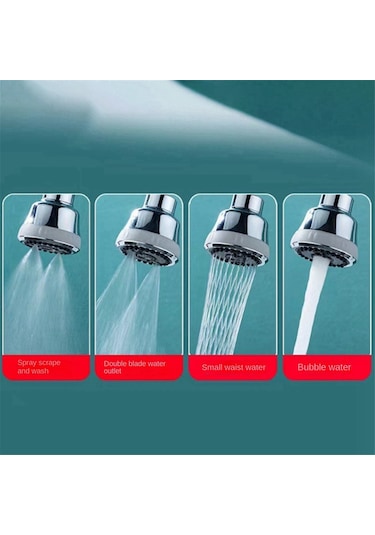Xurunkeji Mutfak Musluk Başlığı Değişimi 360 Dönme 4 Mod Lavabo Musluğu Değişimi Su Tasarrufu Ve Sıçrama Geçirmez GÜMÜŞ