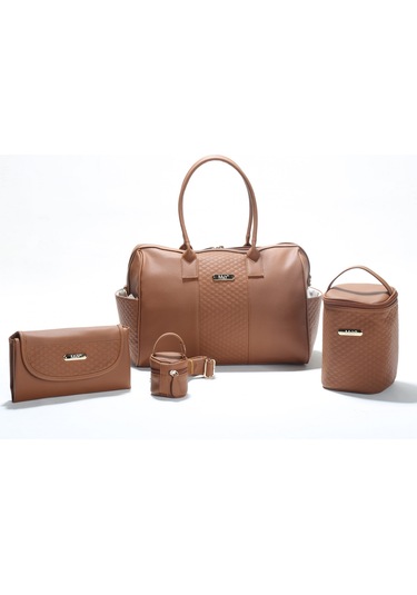 M&y Gaia Deri Anne Bebek Bakım Çanta Seti 7240 Taba 001