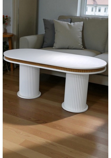 Bohem İskandinav Masa Sandalye Takımı 4 Adet Polo Sandalye Beyaz Mebranlı Mdf Oval Masa-modern Beyaz