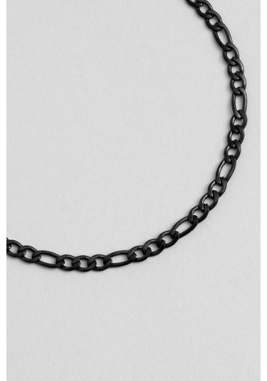 Klasik Siyah Rodyum Kaplama Çelik Erkek Bileklik Siyah