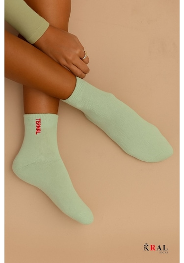 Kadın Çorap 5 Çift Renkli Termal Havlu Kışlık Çorap Isı Emici ASORTİ