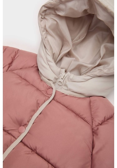 Defacto Kız Bebek Kapüşonlu Fermuarlı Şişme Mont C5312a525aubn564 Kahve