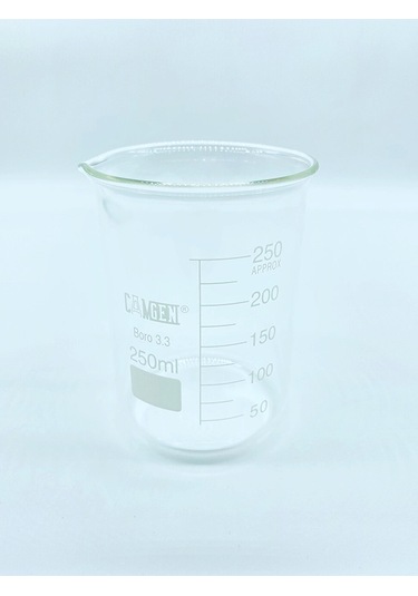 Camgen Dereceli Borosilikat Cam Beher 250 ML 1 Adet