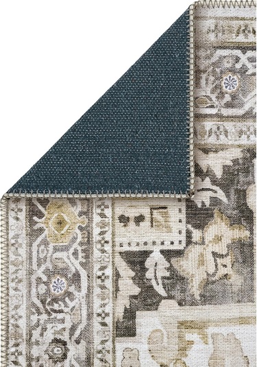 Cool Halı Beylerbeyi By 803 Krem Etnik Vintage Halı Oda Salon Halısı Yıkanabilir Eskitme Şönil Halı