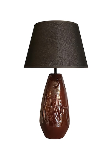 Artos Kabartmalı Koyu Kahverengi Abajur Kahverengi