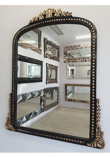 Ayna Denizi Lady Black Gold Model Siyah Altın Renk Dekoratif Ayna Altın - Siyah