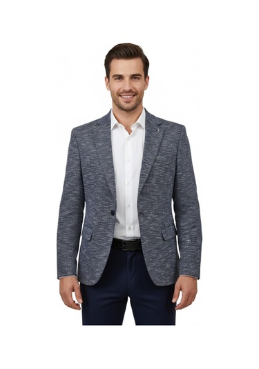 Erkek Tek Spor Ceket Çift Yırtmaçlı Bgl-st04981 Lacivert