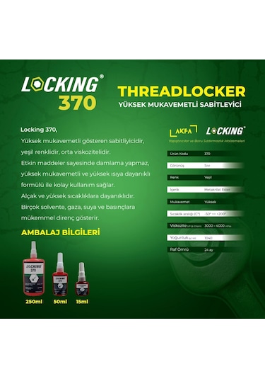 Locking 370 Sıvı Conta 50 Ml